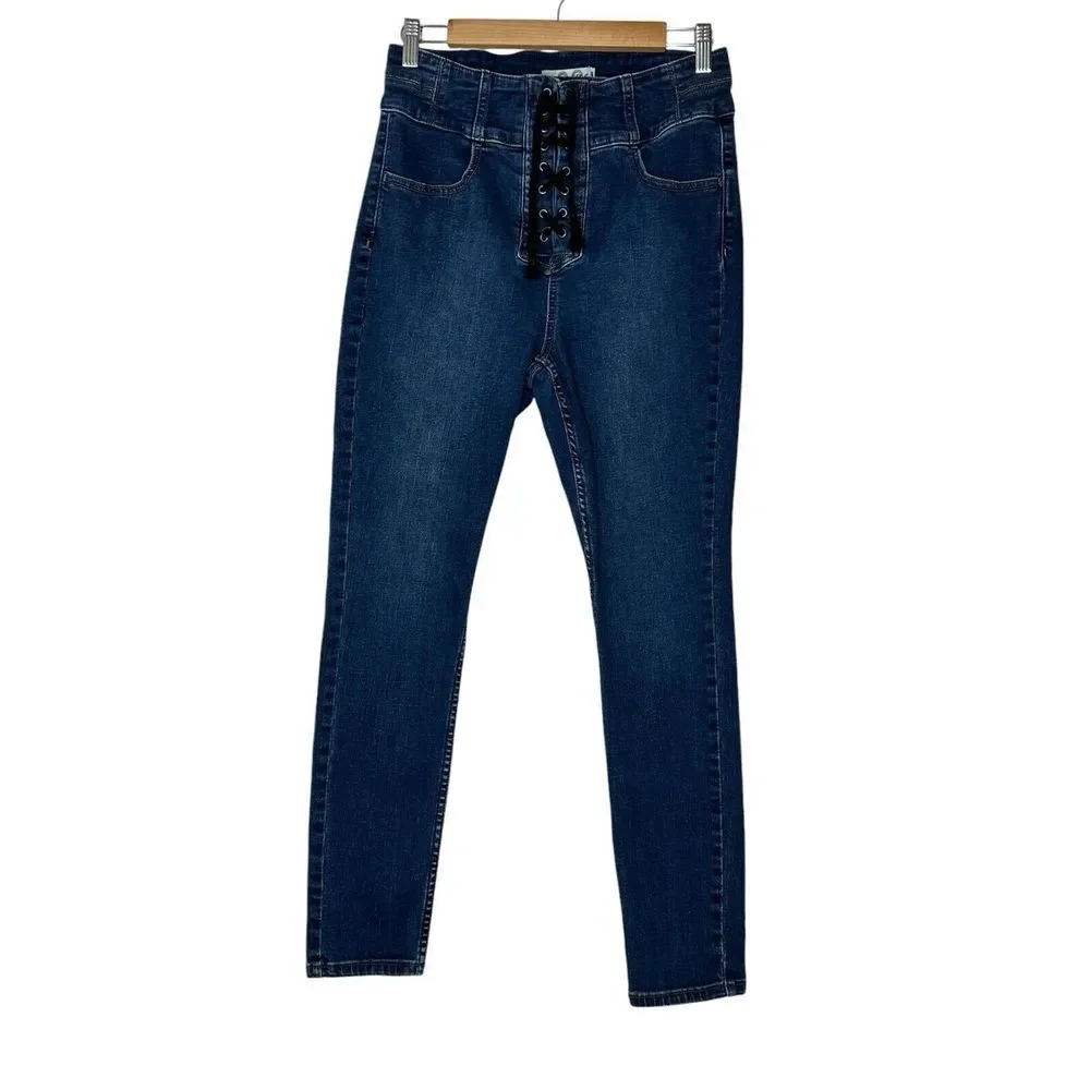 FREE PEOPLE  We the Free  Jeans Women Size 30 Blue‎ Skinny Stretch Classic Boho